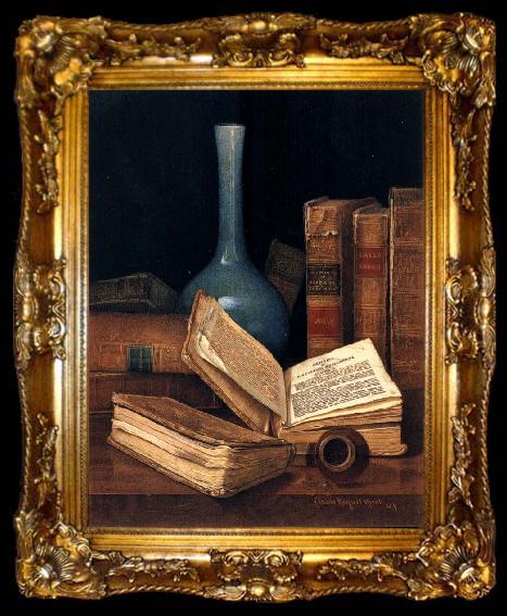 framed  Hirst, Claude Raguet The Bookworm-s Table, ta009-2